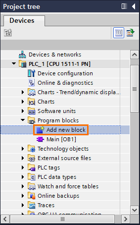 Figure 2.1 - Siemens TIA Portal Libraries | Adding a new block