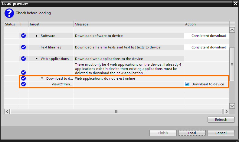 Figure 1.34 - TIA Portal View of Things | Load view window