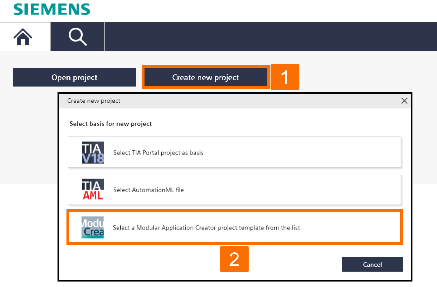 Figure 3.1 - TIA Portal Modular Application Creator | Building the initial Modular Application Creator project