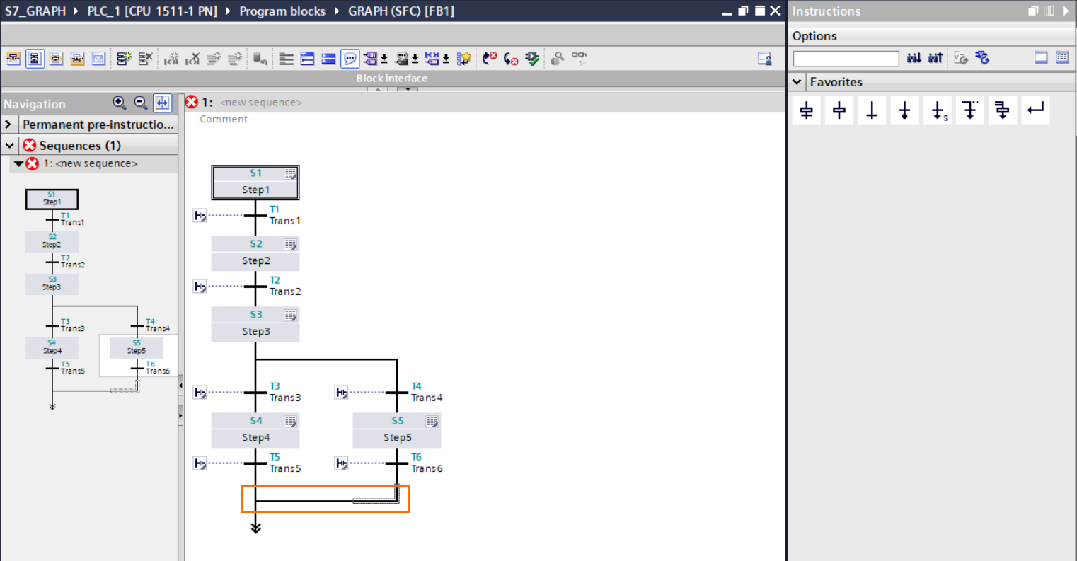 Figure 2.9 - TIA Portal GRAPH Language | The branch is closed