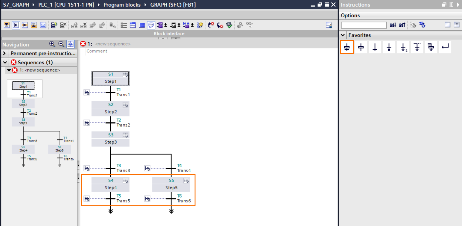 Figure 2.7 - TIA Portal GRAPH Language | Adding steps/transitions