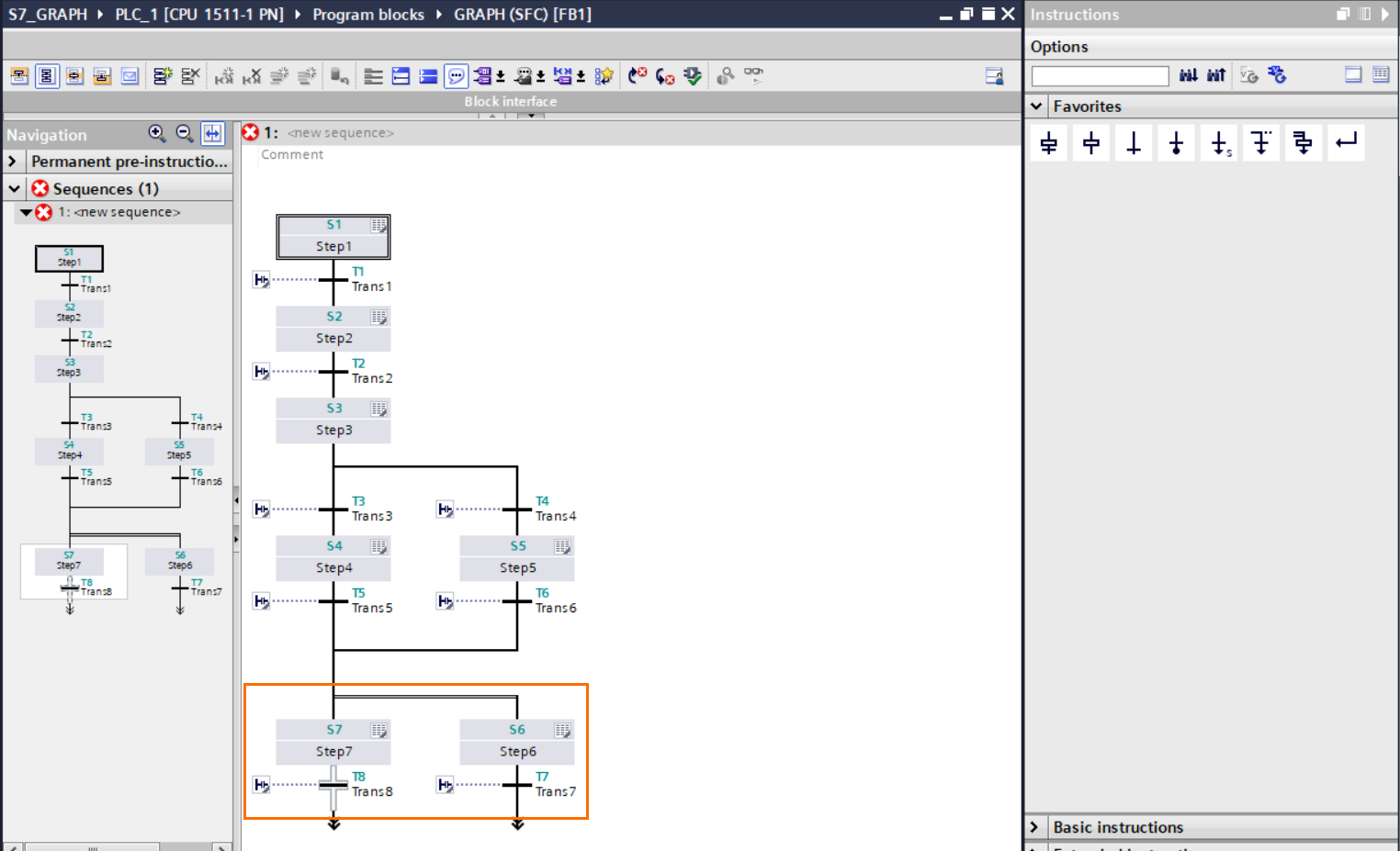 Figure 2.12 - TIA Portal GRAPH Language | Adding the missing elements