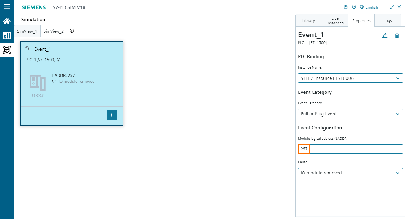 Figure 6.6 - PLCSIM Siemens TIA Portal V18 | Adding the address in the properties