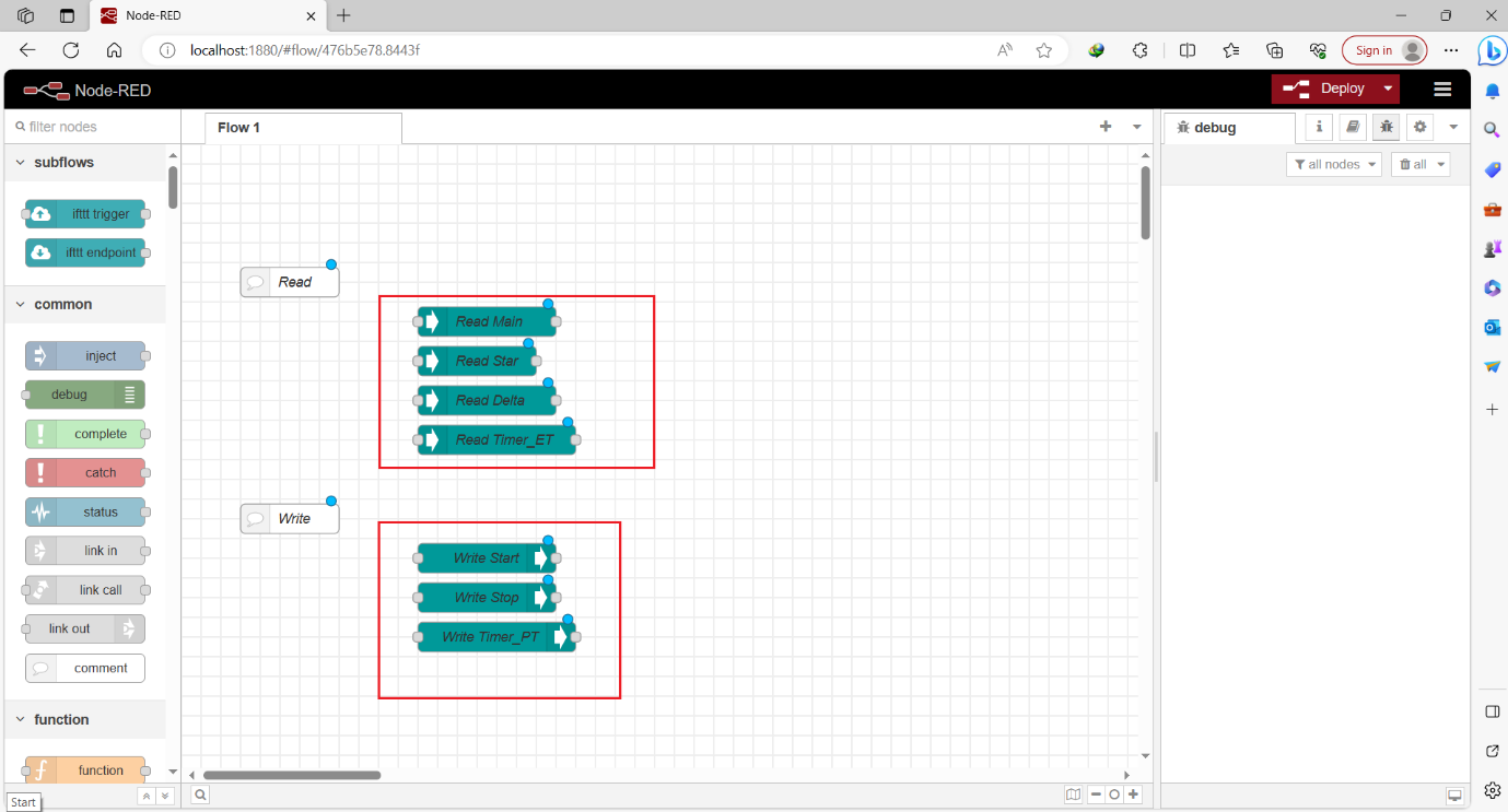 Figure 7.5 - Siemens TIA Portal PLC Node-Red Dashboard | S7comm Nodes