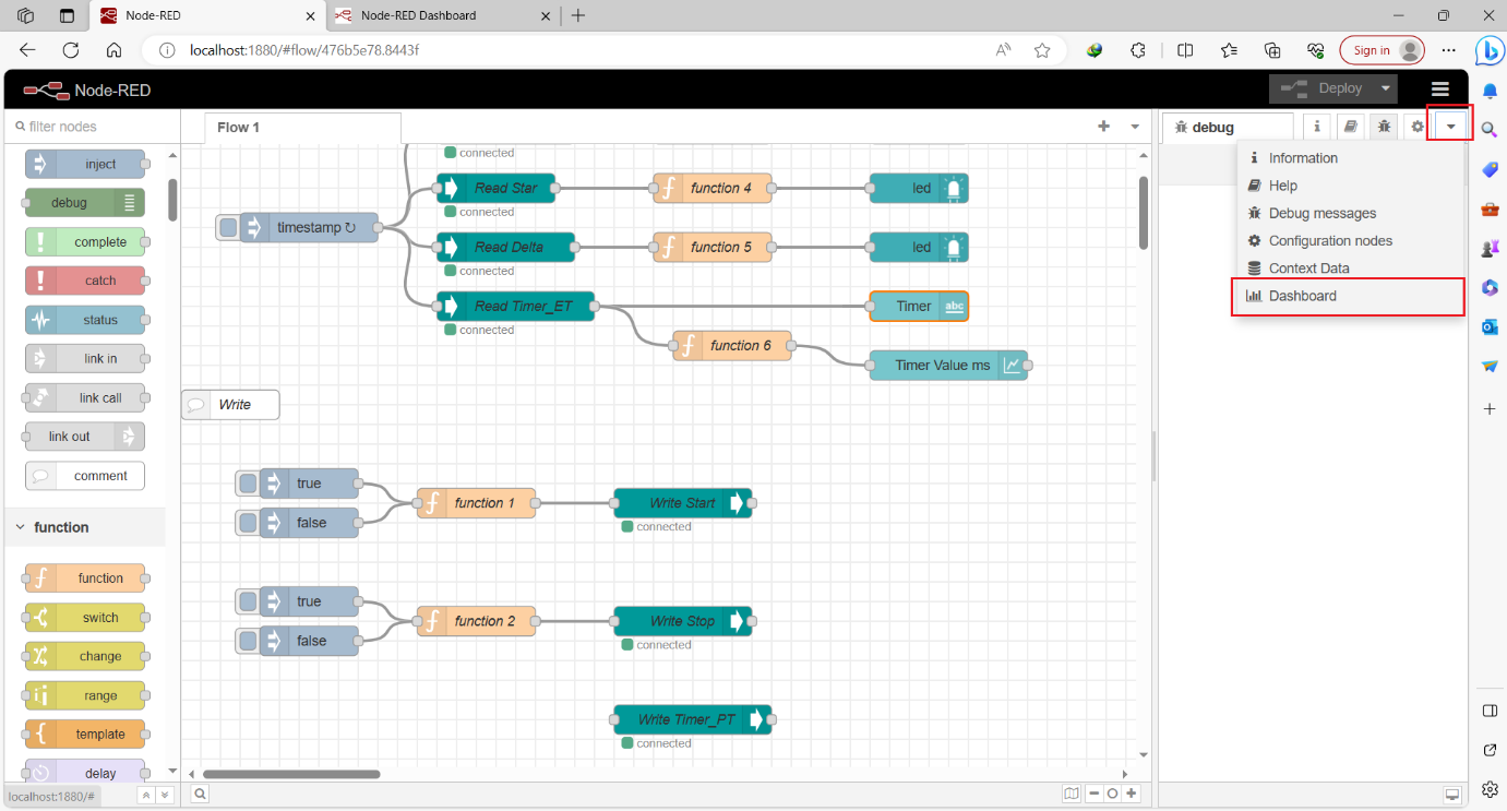 Figure 11.10 - Siemens TIA Portal PLC Node-Red Dashboard | Dashboard layout