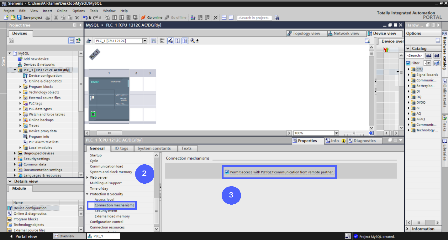 Figure 5.6 - Siemens TIA Portal PLC MySQL Google Sheets Data | PLC Configuration 