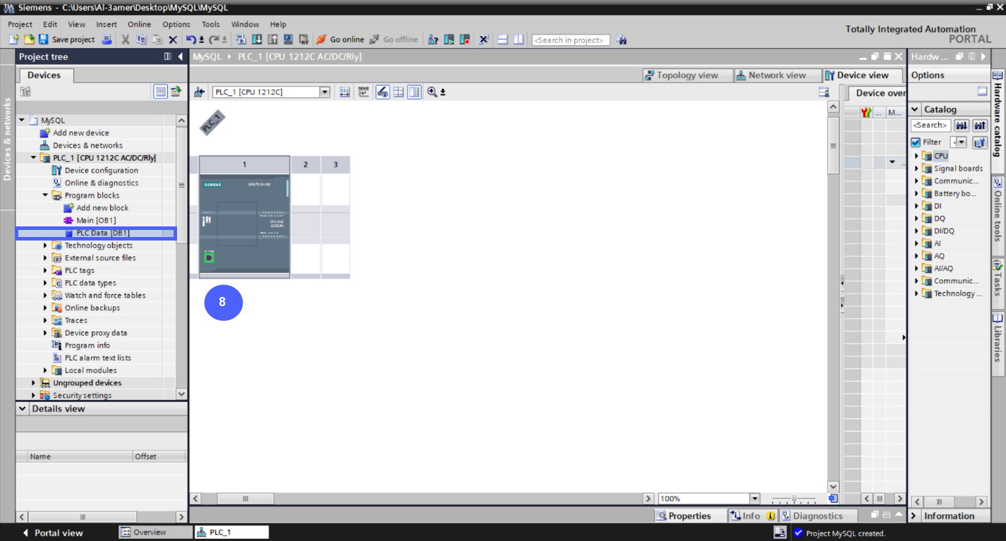 Figure 5.12 - Siemens TIA Portal PLC MySQL Google Sheets Data | PLC Data Block