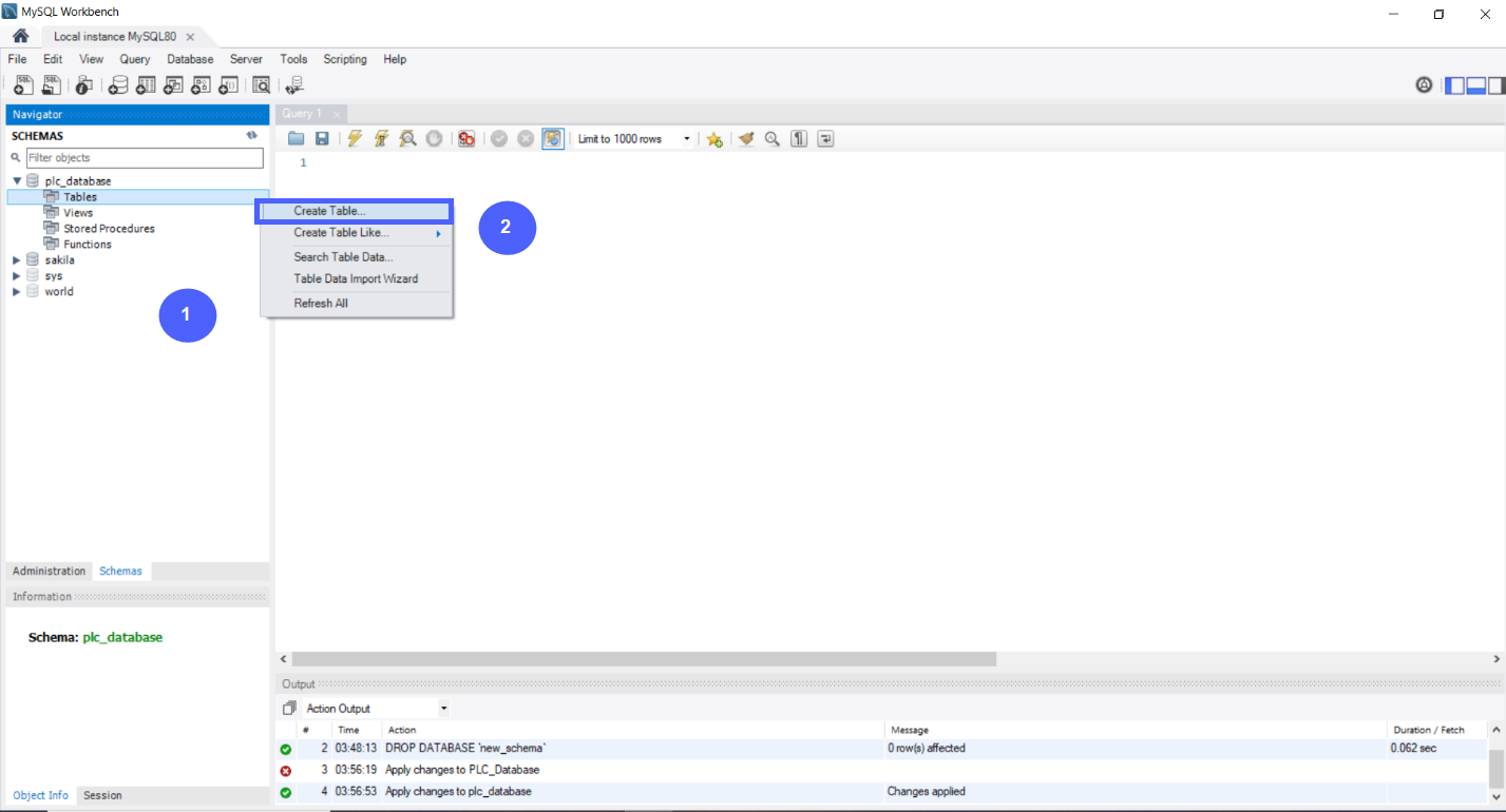 Figure 7.6 - Siemens TIA Portal PLC MySQL Google Sheets Data | MySQL Create a new Table