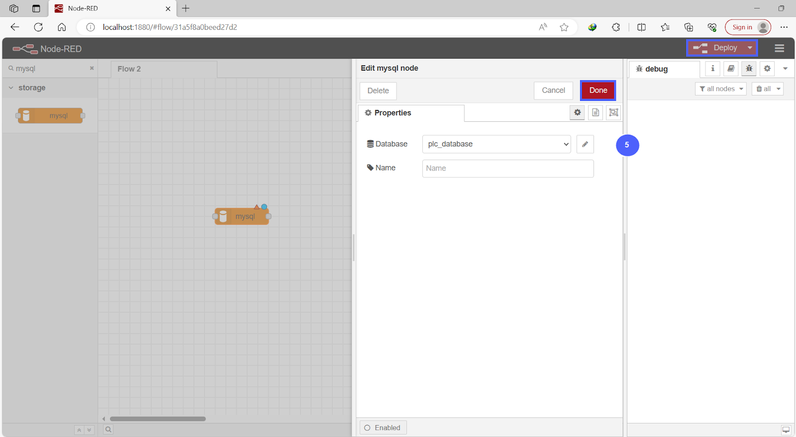 Figure 9.8 - Siemens TIA Portal PLC MySQL Google Sheets Data | Node-Red MySQL Database