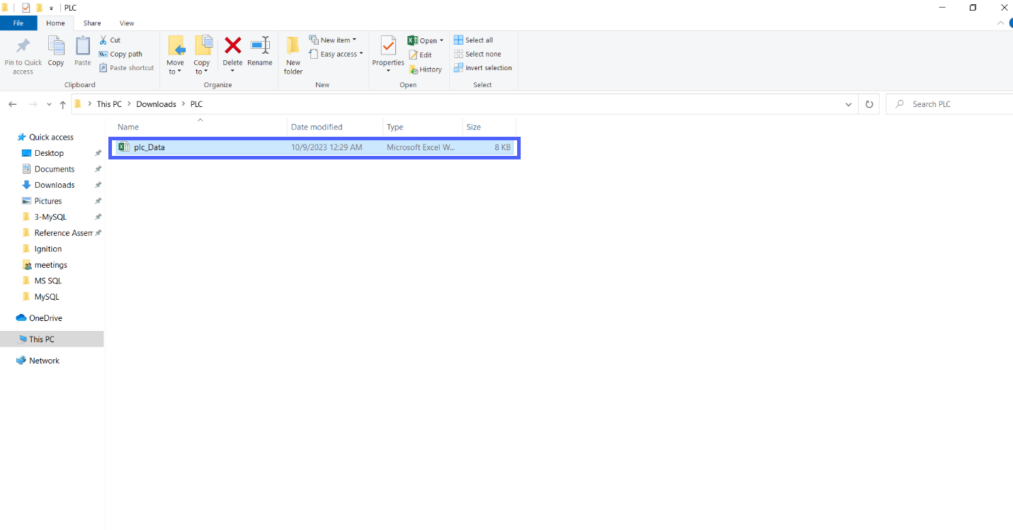 Figure 13.7 - Siemens TIA Portal PLC MySQL Excel Sheets Data | Excel Sheet