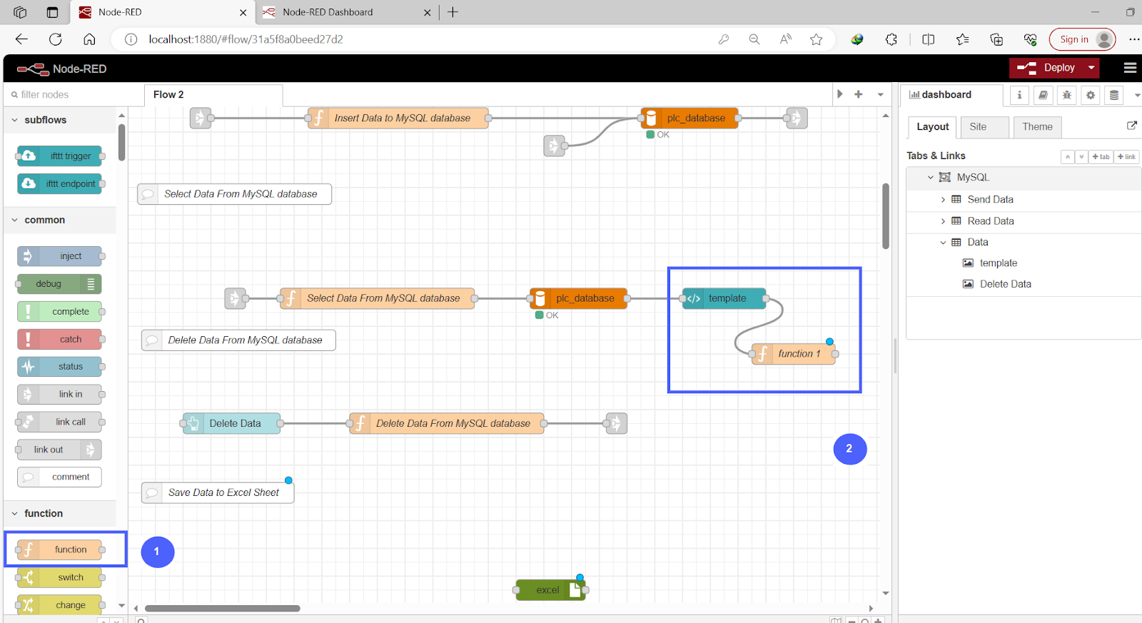 Figure 13.1 - Siemens TIA Portal PLC MySQL Excel Sheets Data | Node-Red Data Global Variable