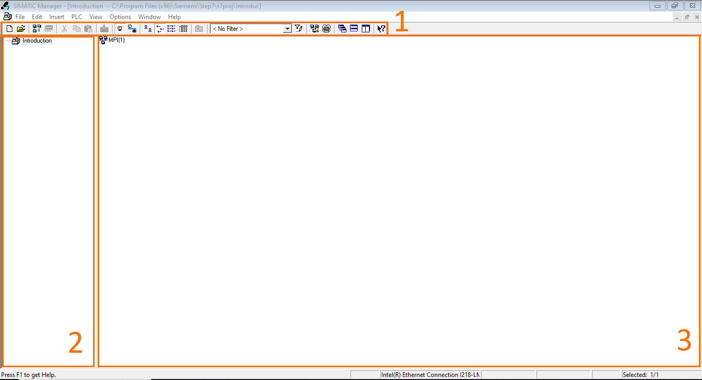 Figure 1.7 - Siemens SIMATIC Manager STEP7 PLC Programming | Interface description