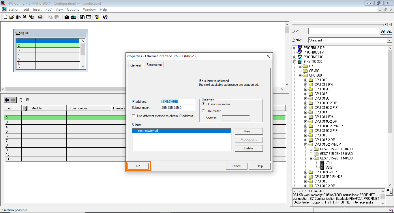 Figure 2.7 - Siemens SIMATIC Manager STEP7 PLC Programming | CPU properties