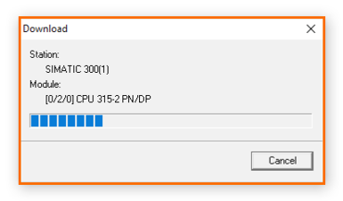 Figure 5.2 - Siemens SIMATIC Manager STEP7 PLC Programming | Downloading progress