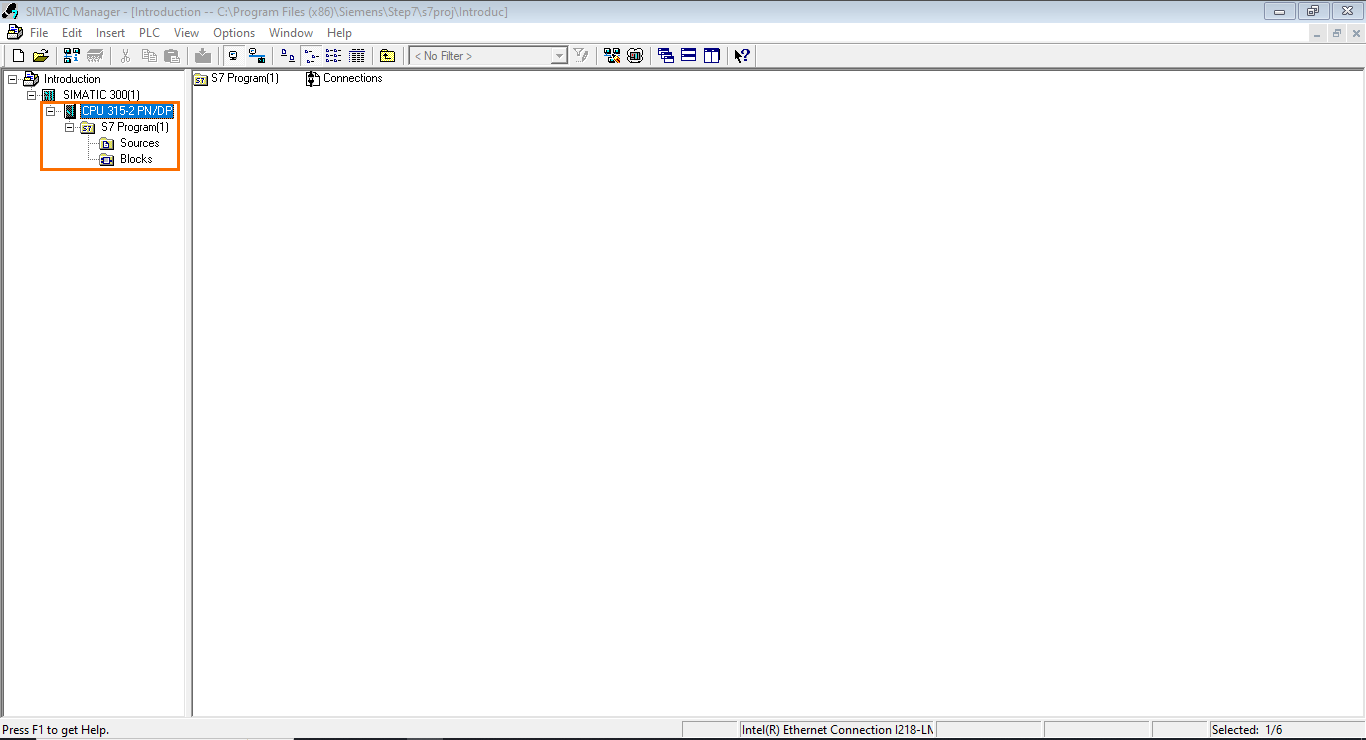 Figure 4.1 - Siemens SIMATIC Manager STEP7 PLC Programming | Accessing the station’s program block