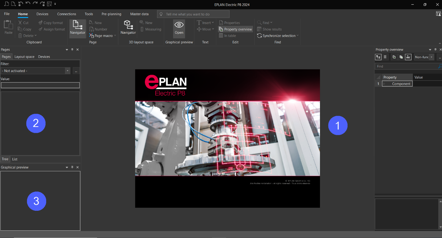 Figure 1.1 - Industrial Control Panel Schematics Using EPLAN | EPLAN interface