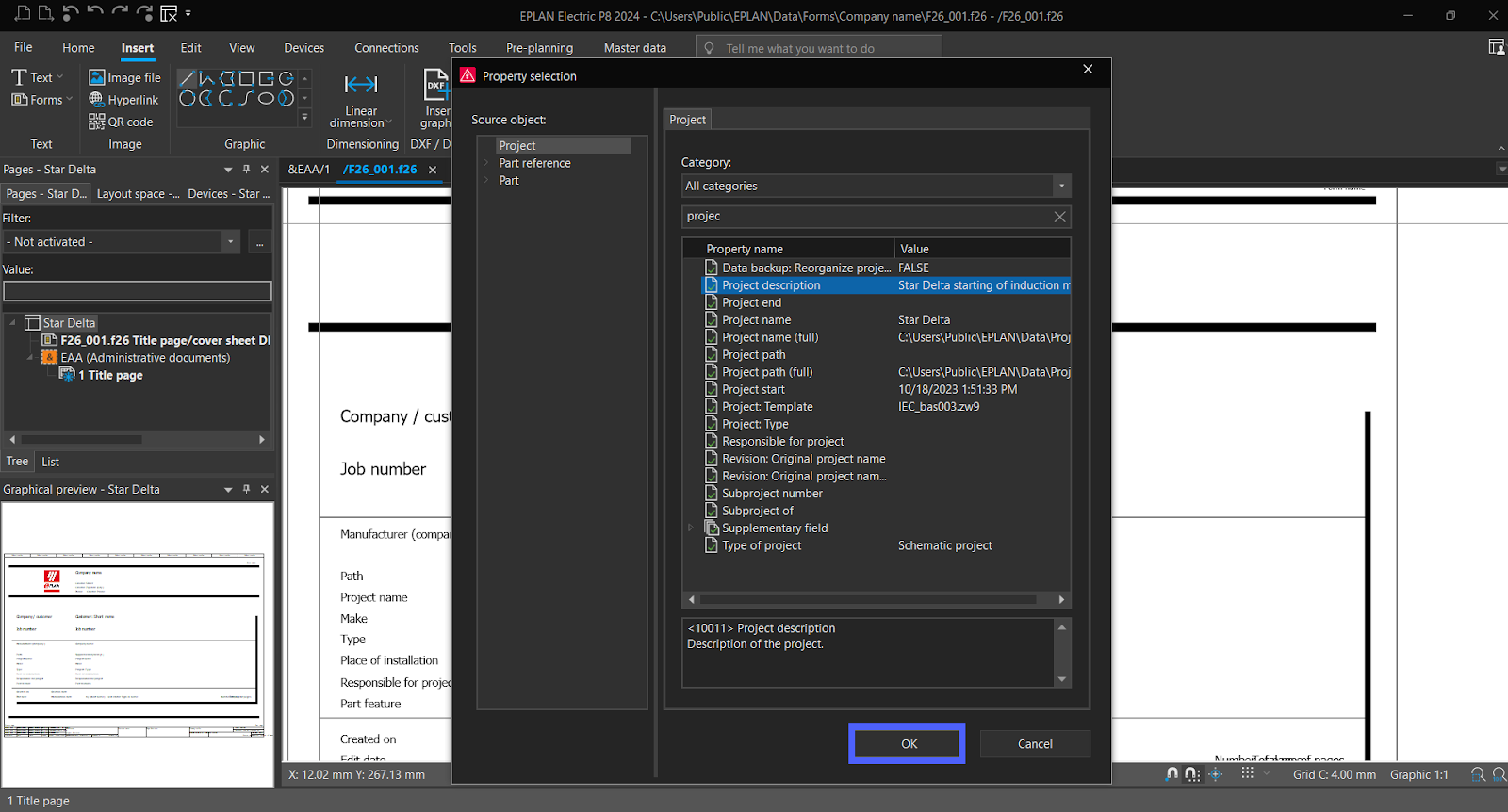 Figure 4.11 - Industrial Control Panel Schematics Using EPLAN | EPLAN - Add Special Text