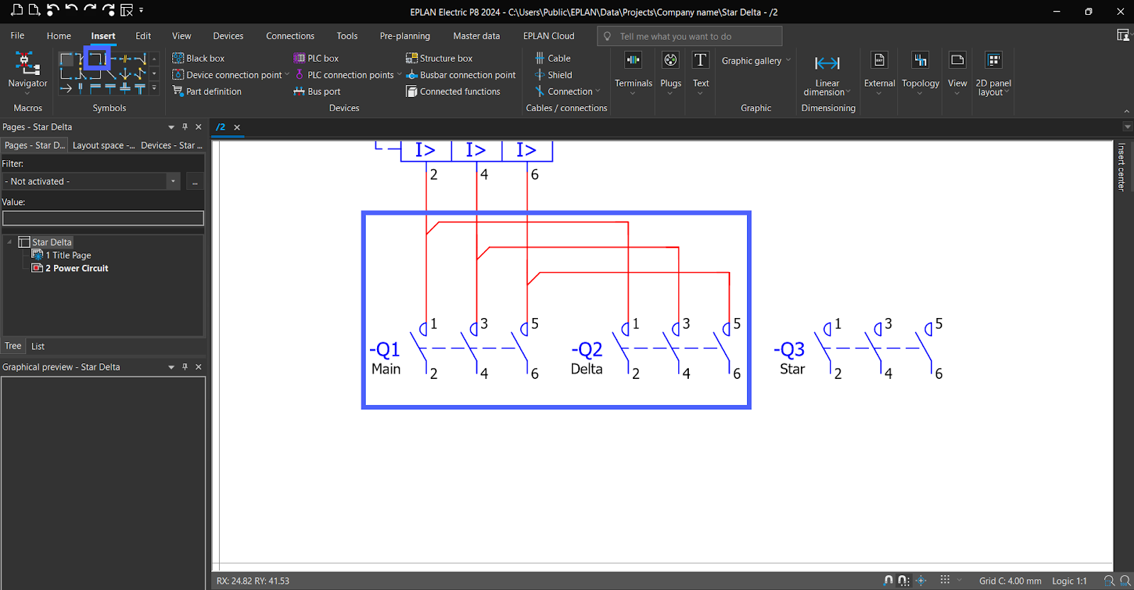 Figure 5.22 - Industrial Control Panel Schematics Using EPLAN | EPLAN Delta Contacts