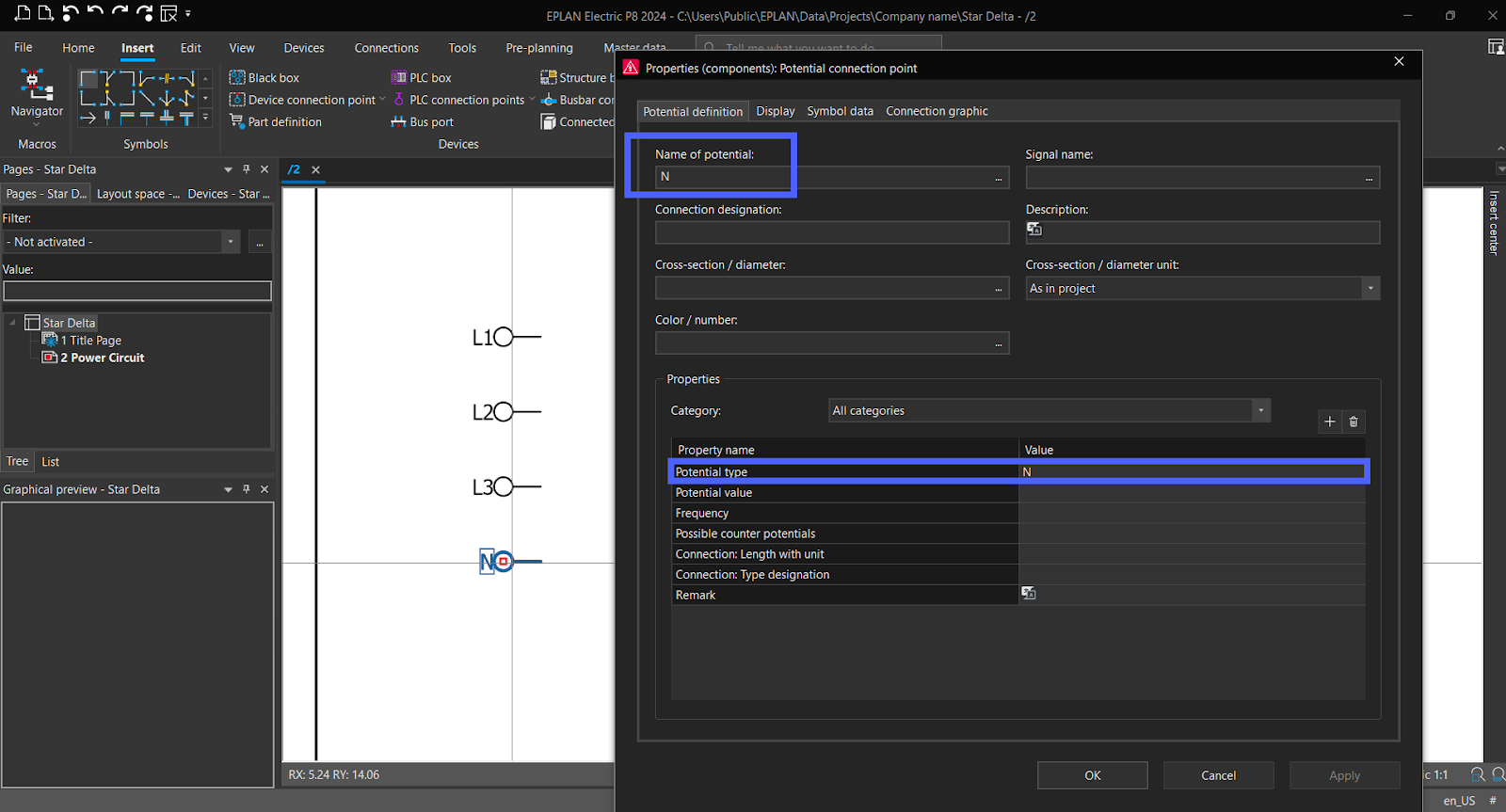 Figure 5.6 - Industrial Control Panel Schematics Using EPLAN | EPLAN - Add Neutral