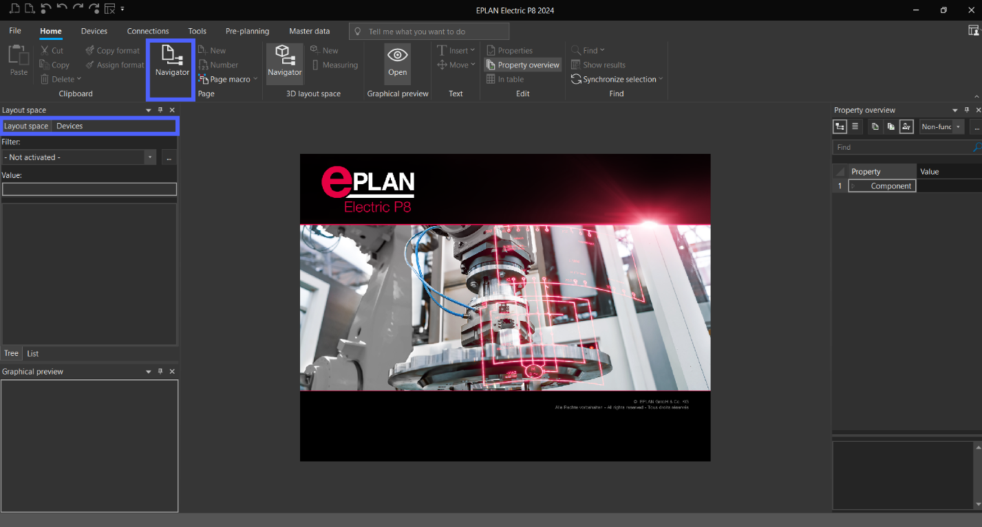 Figure 1.2 - Industrial Control Panel Schematics Using EPLAN | EPLAN interface page navigator