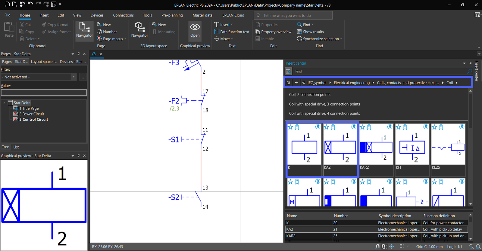 Figure 6.12 - Industrial Control Panel Schematics Using EPLAN | Control Page Coils