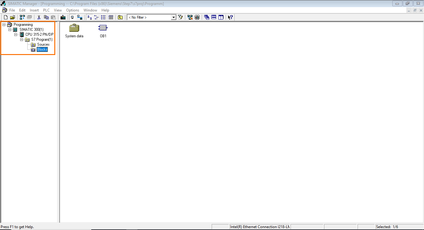 Figure 1.1 - Siemens SIMATIC Manager STEP7 PLC Programming | Project Setup