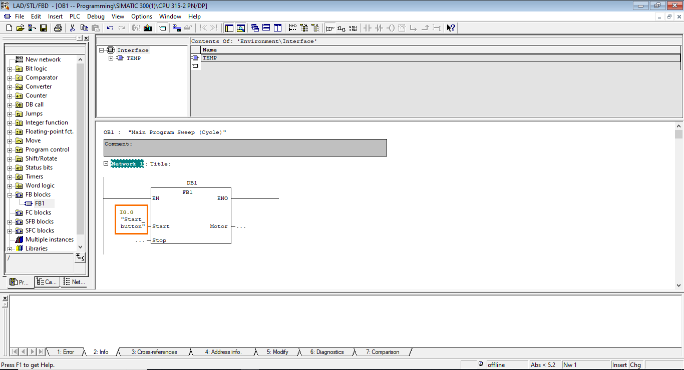 Figure 5.8 - Siemens SIMATIC Manager STEP7 PLC Programming | The Symbol is Added