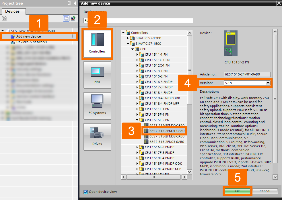 Figure 2.2: Enhancing Siemens drive safety - Adding a fail-safe PLC to the project