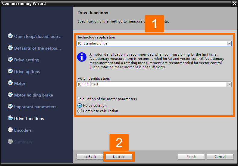 Figure 3.8: Enhancing Siemens drive safety - Configuring G115D drive - Drive functions