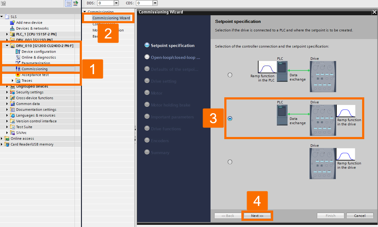 Figure 3.22: Enhancing Siemens drive safety - Configuring G120D drive - Setpoint specification