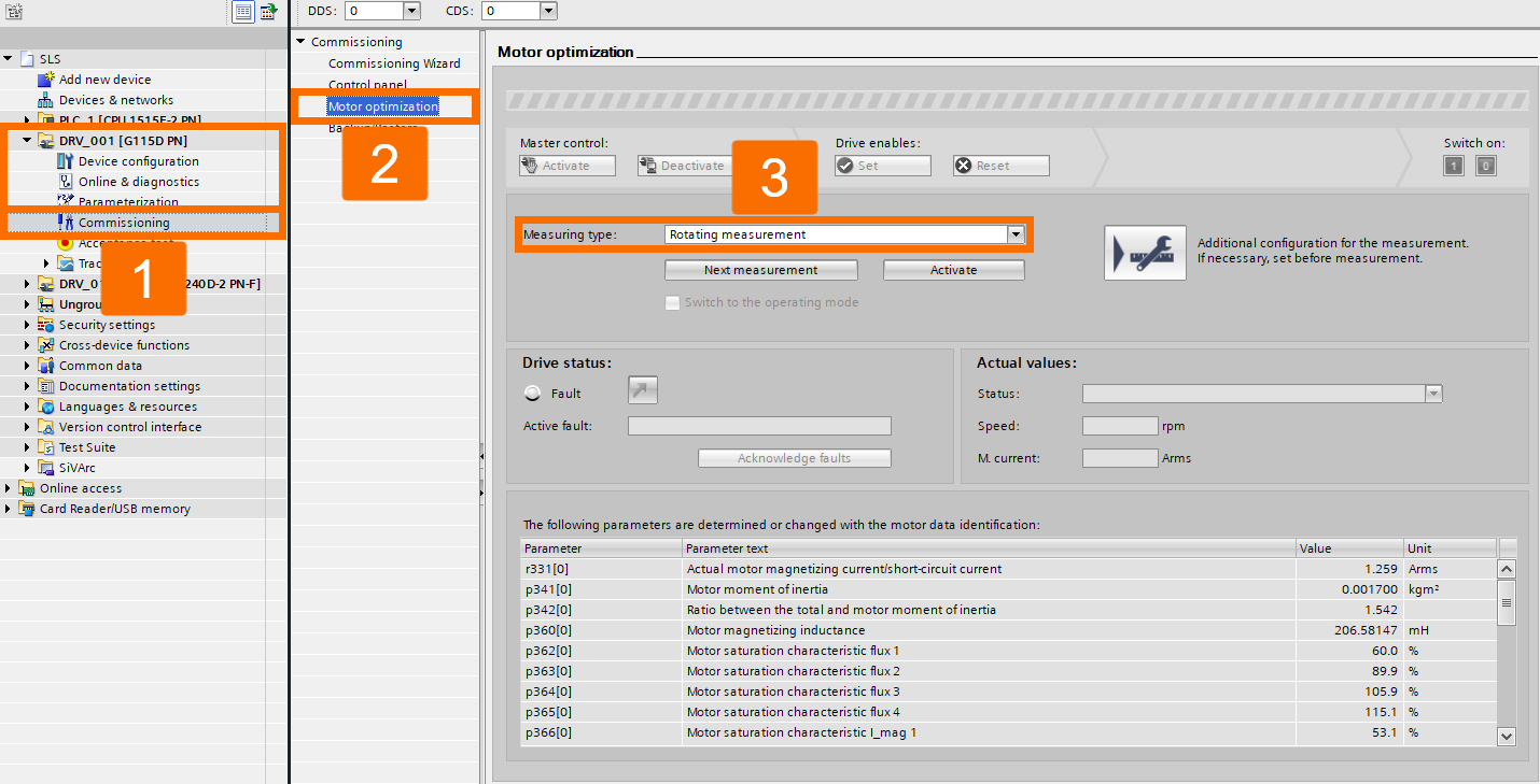 Figure 3.21: Enhancing Siemens drive safety - Configuring G115D drive - Motor optimization