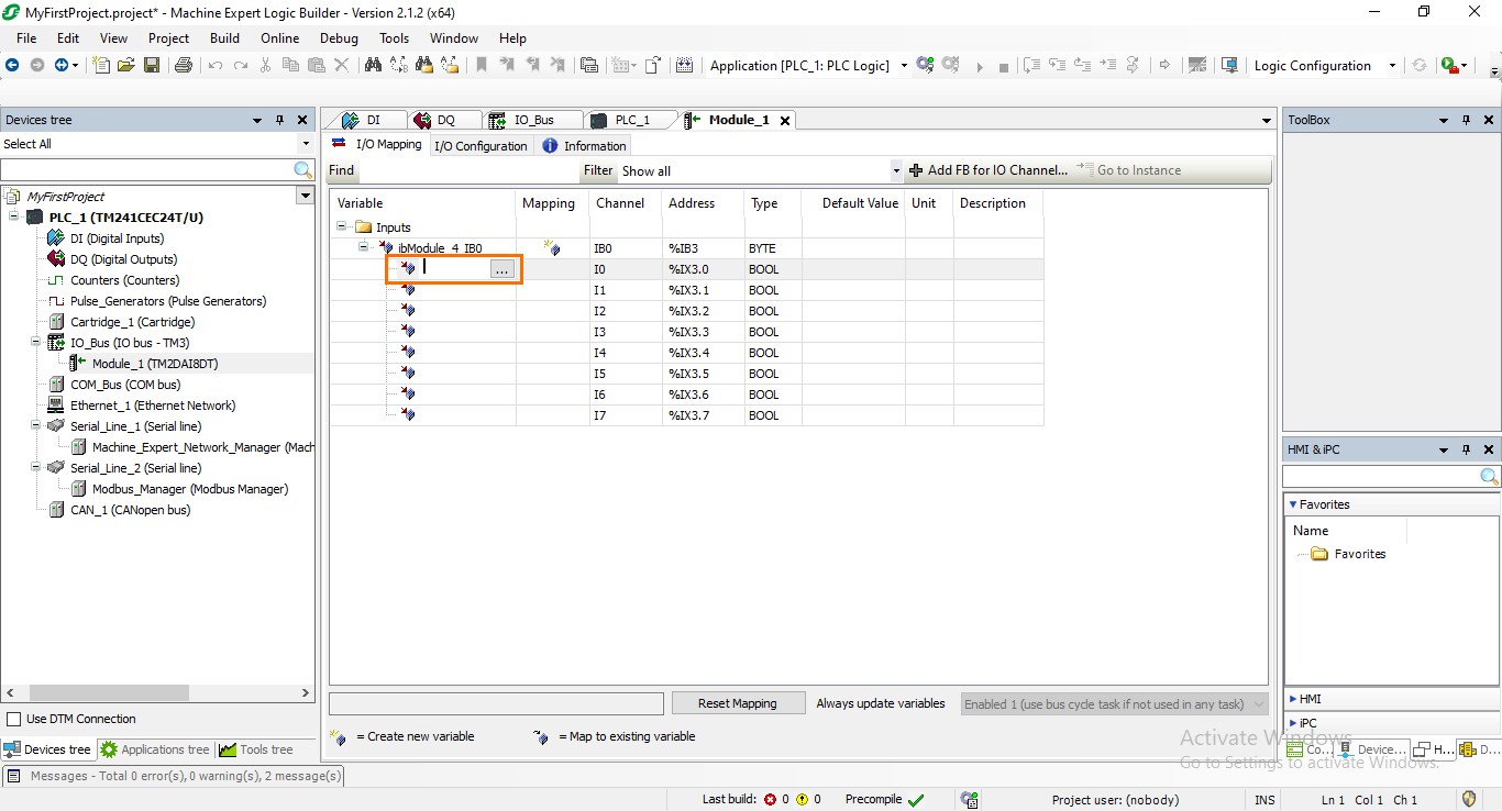 Figure 2.9: Naming an input.