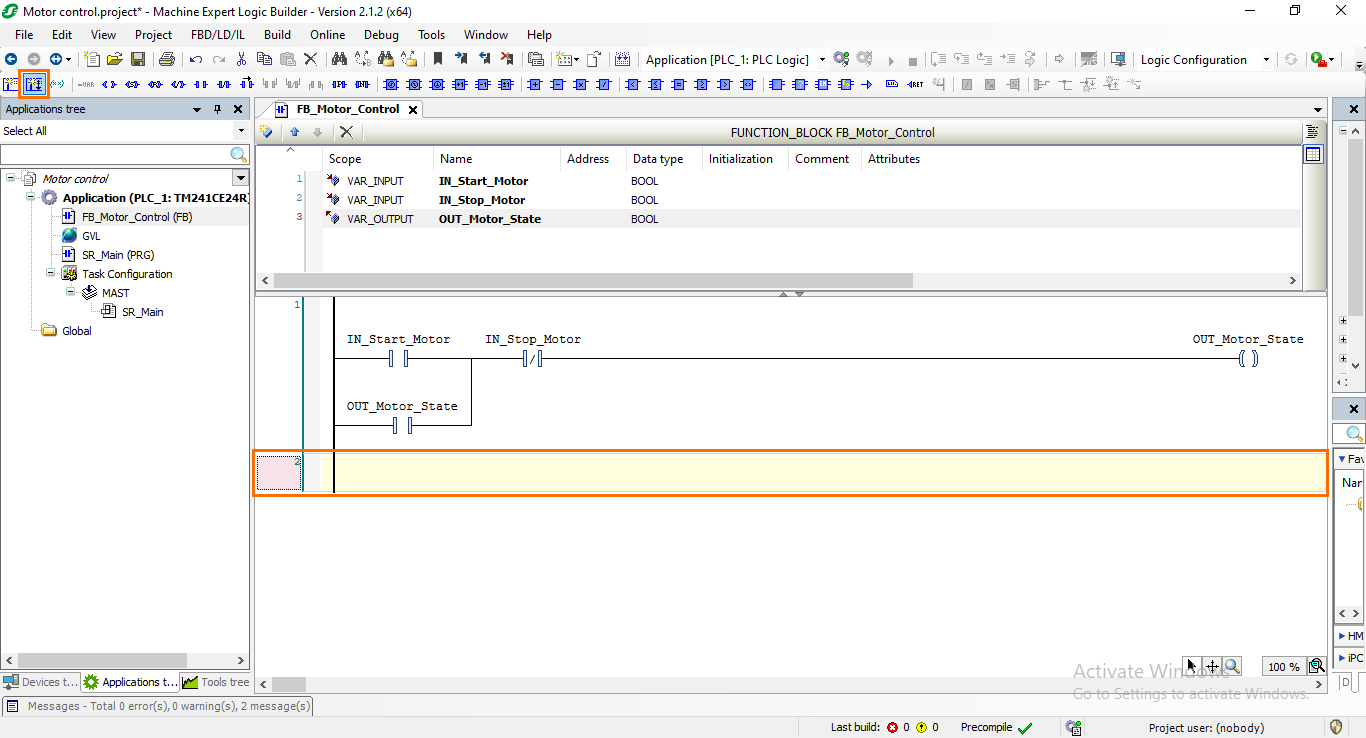 Figure 5.1: Creating a new network.