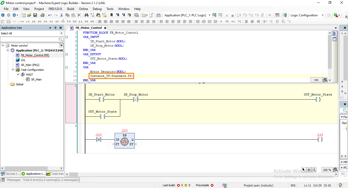 Figure 5.6: Defining the timer’s instance.