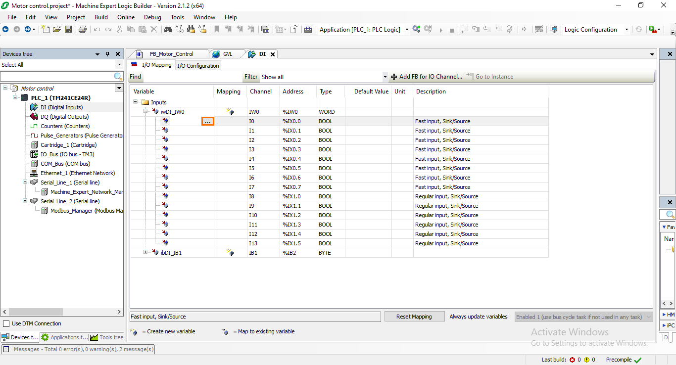 Figure 6.5: Opening the variables assistant.