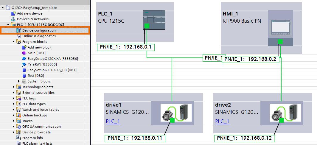 Figure 2.1: Siemens G120X/XA Drive Configuration with HMI - Hardware configuration