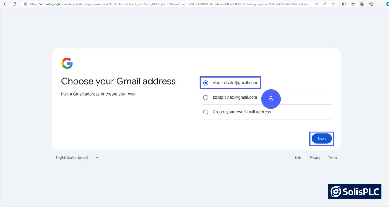 Figure 9 - RSLogix 500 Download | Creating an Email Account using Gmail