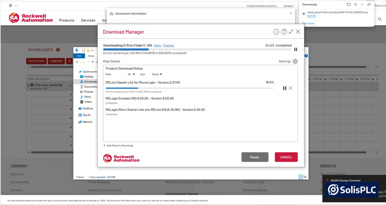 Figure 20 - RSLogix 500 Download | RSLinx, RSLogix 500, and RSLogix 500 Emulate for MicroLogix Allen Bradley PLC Download Manager