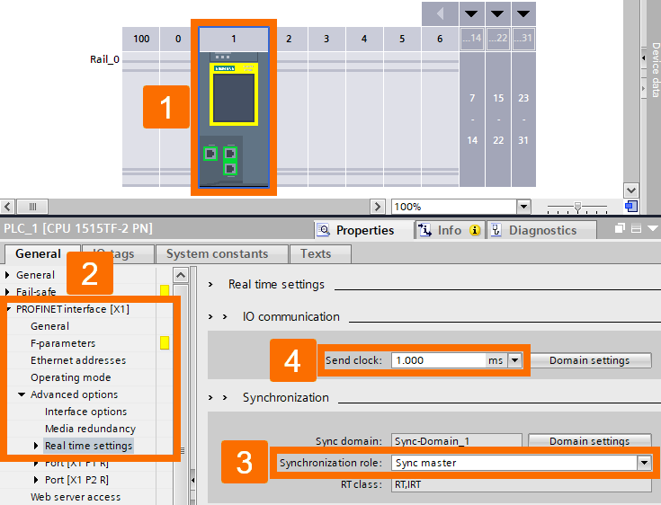 Figure 4.4: Technology objects for Siemens motion control systems - Configuring PLC as sync master