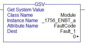 Figure 4 - How to Use the GSV and SSV Instructions in Studio 5000 and RSLogix 5000 | GSV Configuration for Module Fault