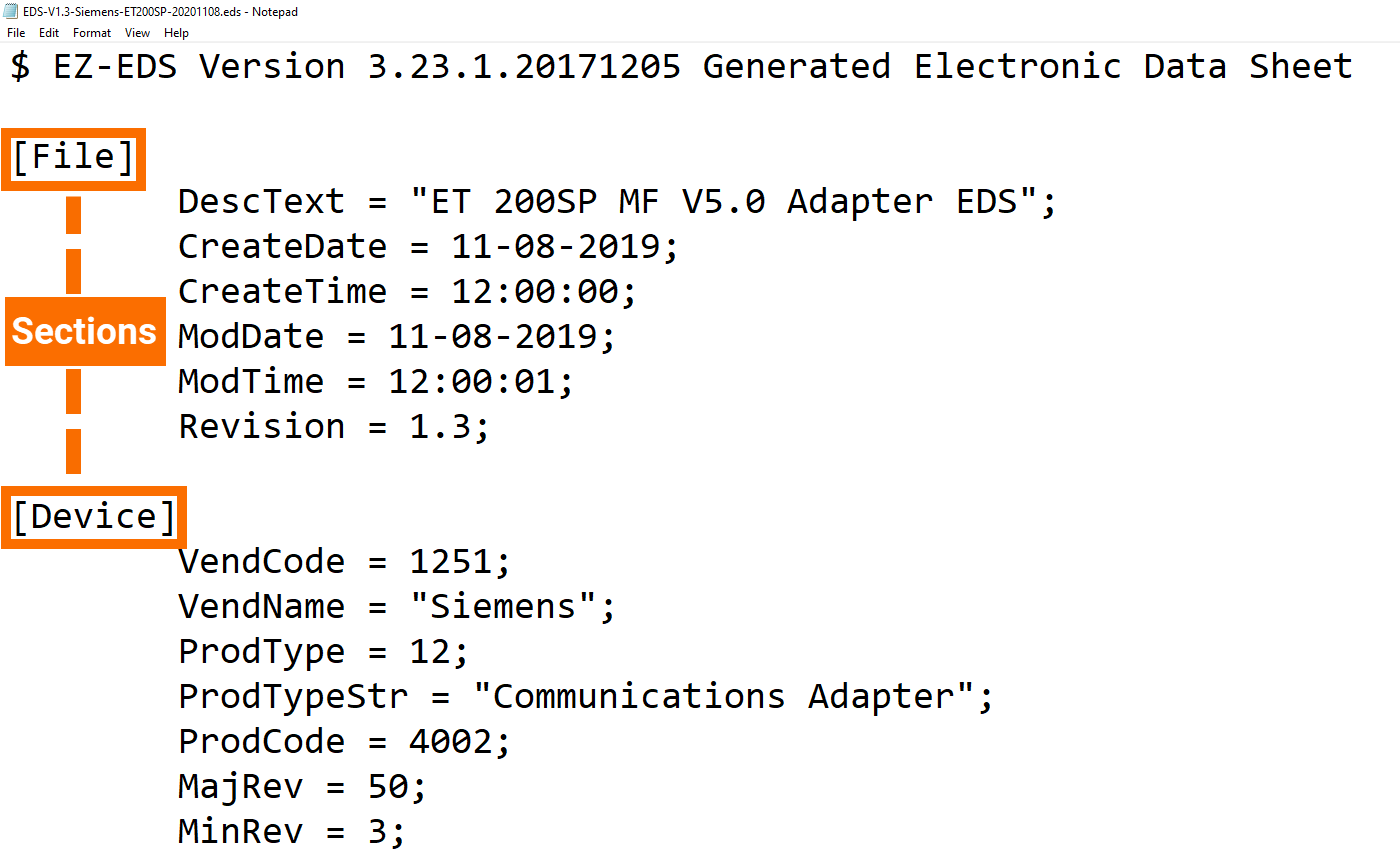 Figure 3.10: Ethernet/IP and Siemens PLC connectivity - ET200SP EDS file