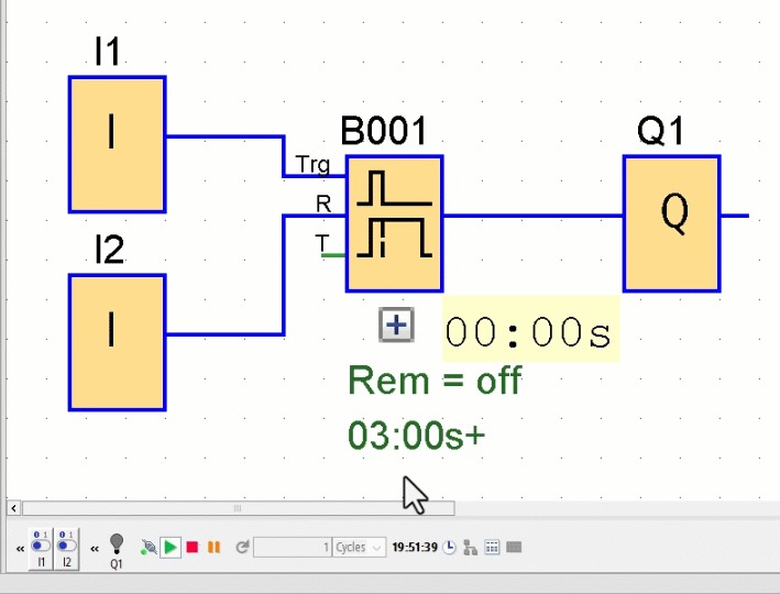 Figure 3.2: Siemens LOGO timers - Off-Delay timer starts on trigger drop