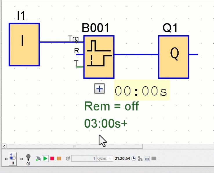 Figure 5.3: Siemens LOGO timers - Retentive on-delay timer ignores mid-delay signals