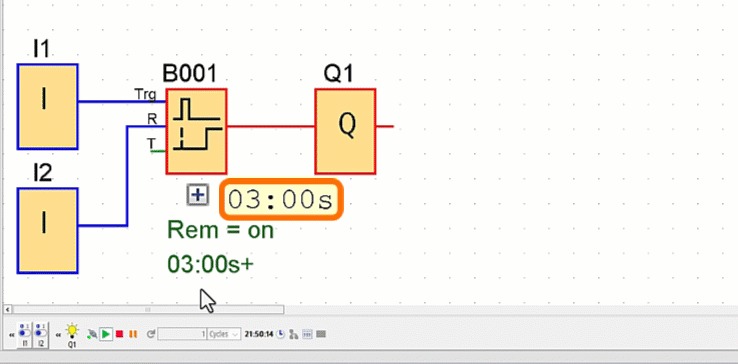 Figure 5.5: Siemens LOGO timers - Non-Retentive state loss on power off in retentive on-delay timer