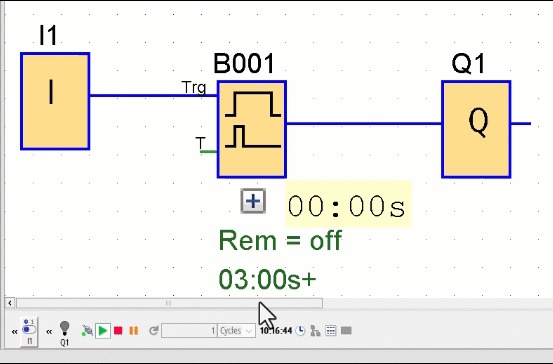 Figure 6.3: Siemens LOGO timers - Pulse timer termination on input loss