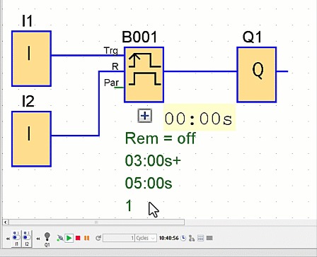 Figure 7.2: Siemens LOGO timers - Dual-Delay pulse sequence in edge-triggered pulse timer