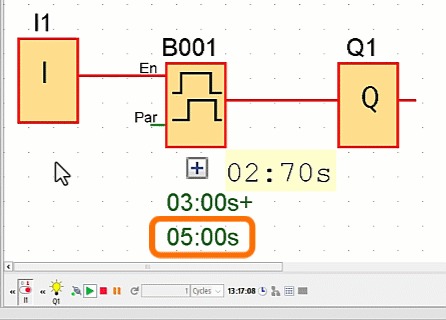 Figure 9.4: Siemens LOGO timers - Random off-delay starts on enable low