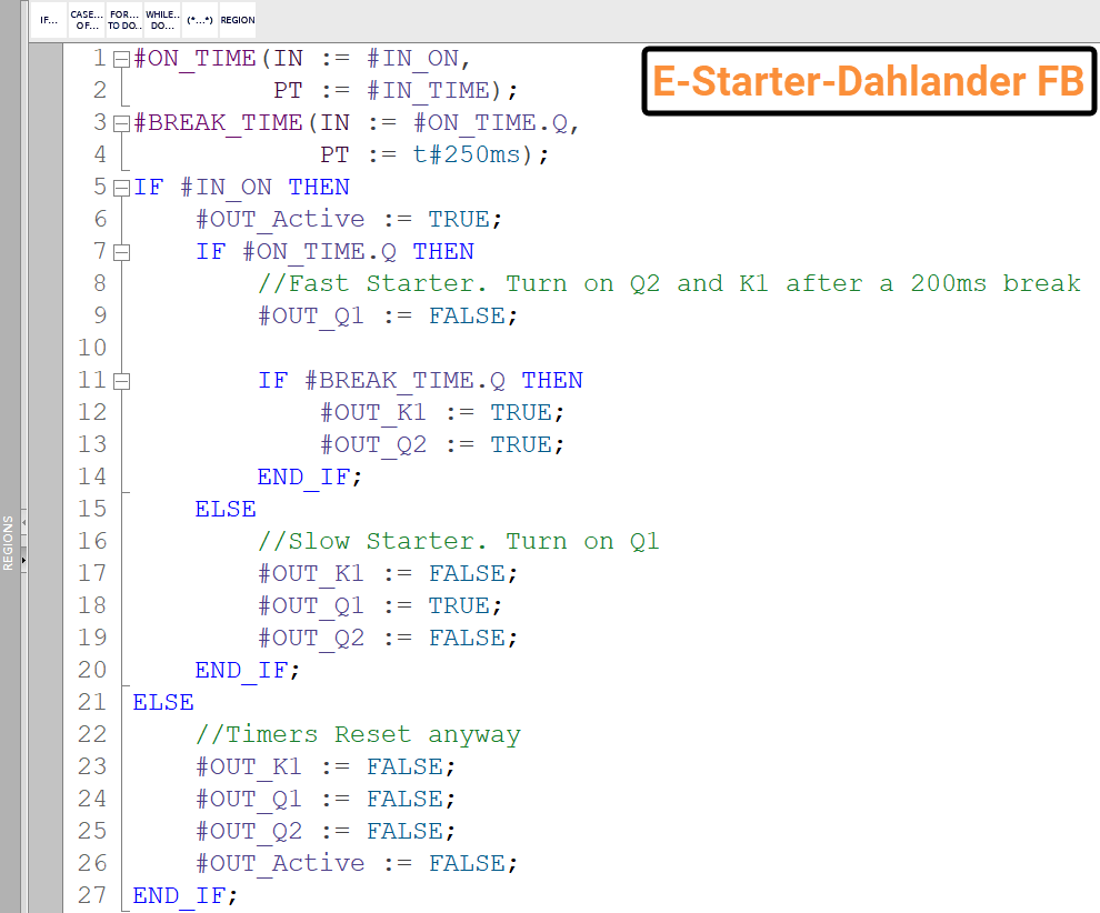 Figure 6.2: Dahlander Motor with Electronic Starter - Dahlander E-Starter Function Block