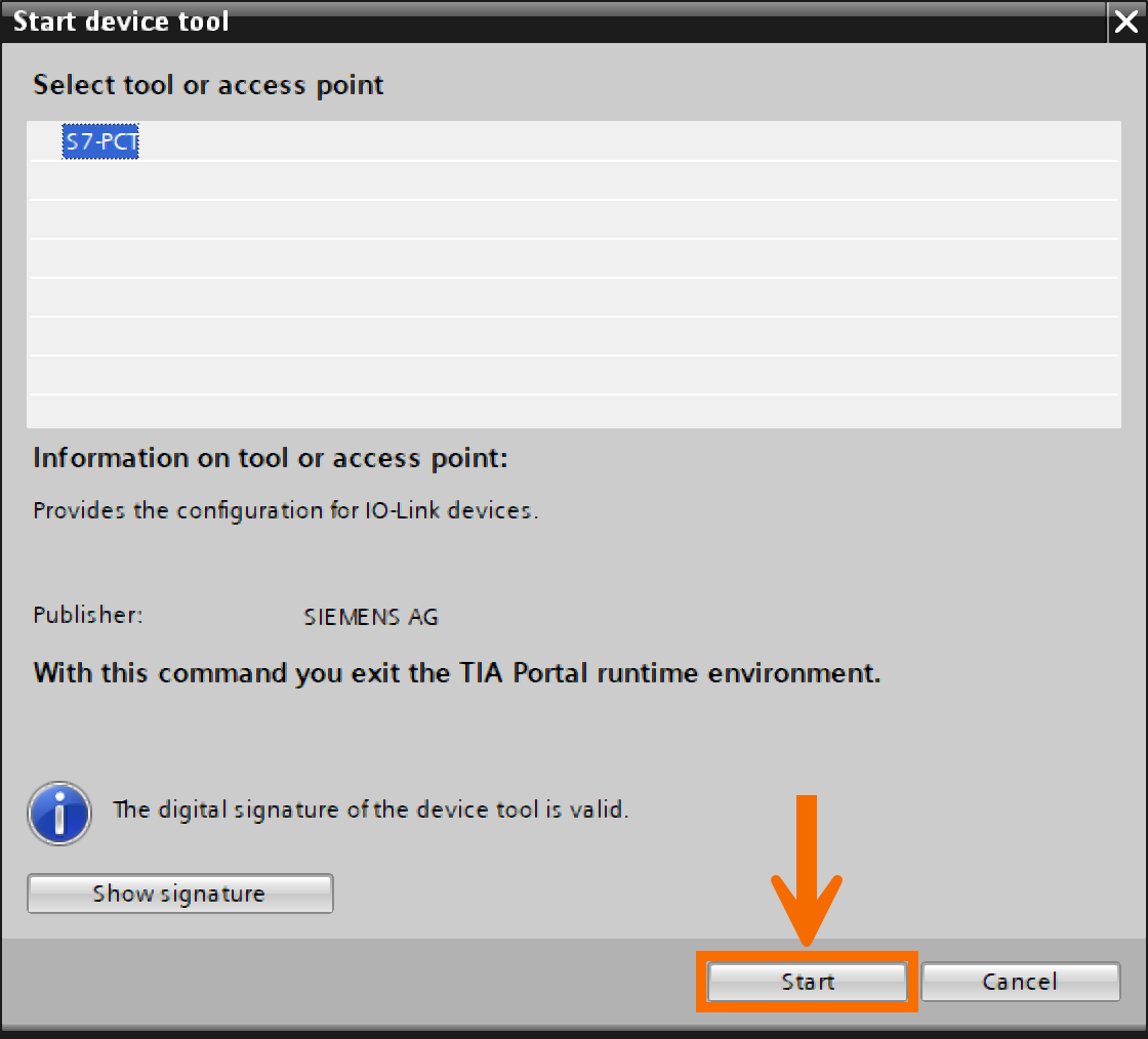 Figure 4.2: Configuring IO-Link Air Blower in Siemens TIA Portal - Initializing the device tool connection