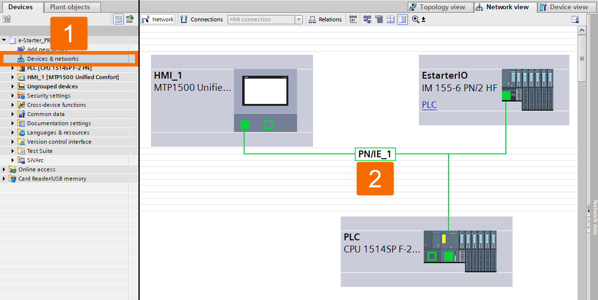 Figure 2.5: Configuring & Monitoring ET 200SP Motor Starter - Network connection